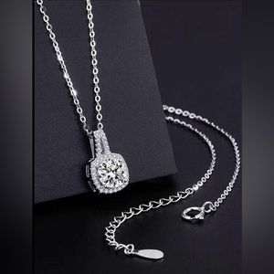 2ct t.w. Certified Moissanite Pendant and Chain ~ Brand New in Gift Box.